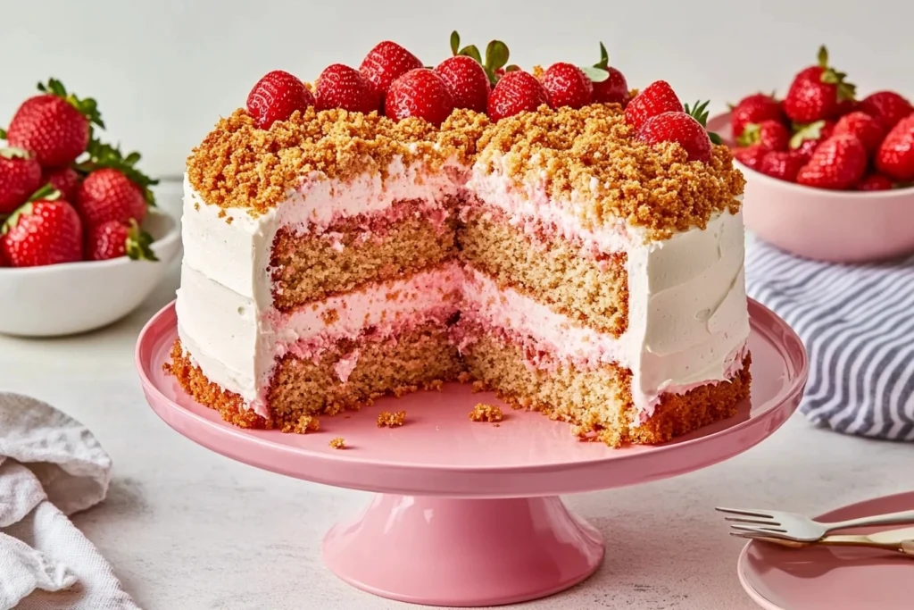 strawberry crunch cake