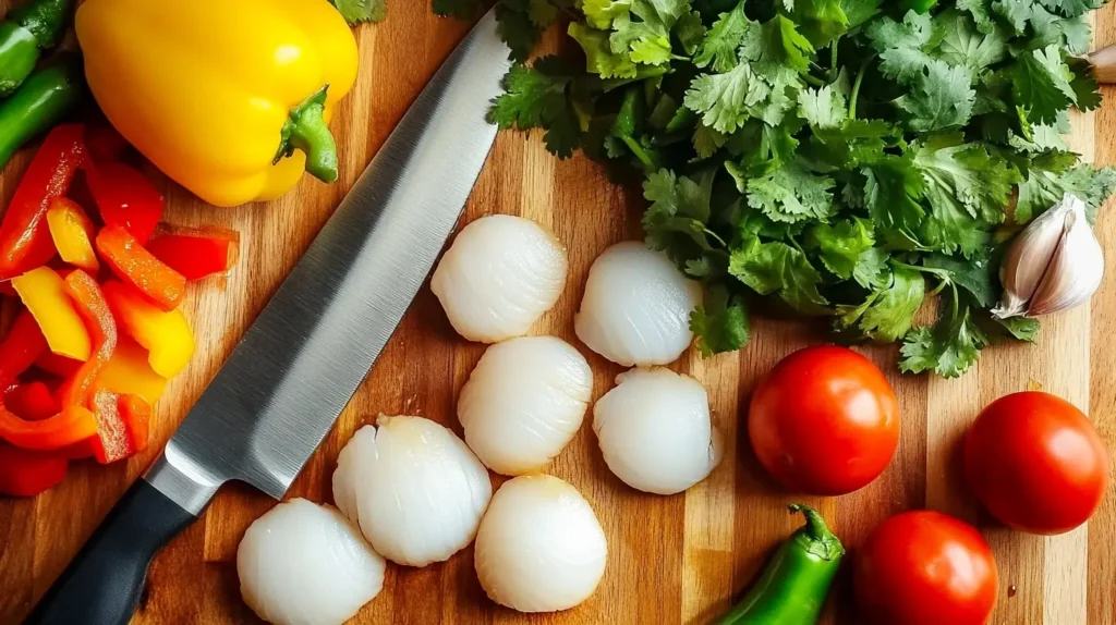 Fishcakes and Scallops Stir Fry