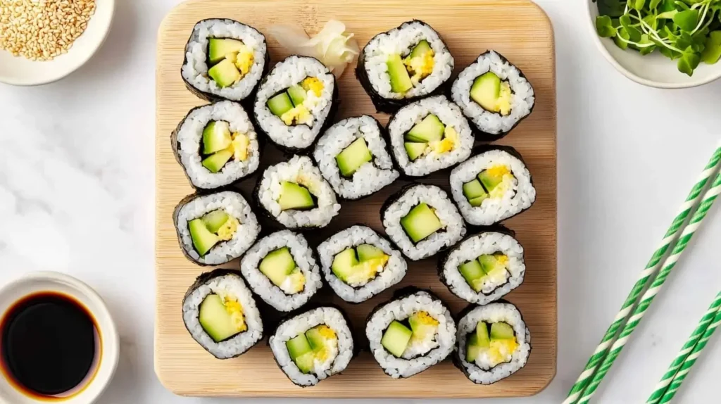 Avocado Cucumber Sushi Rolls
