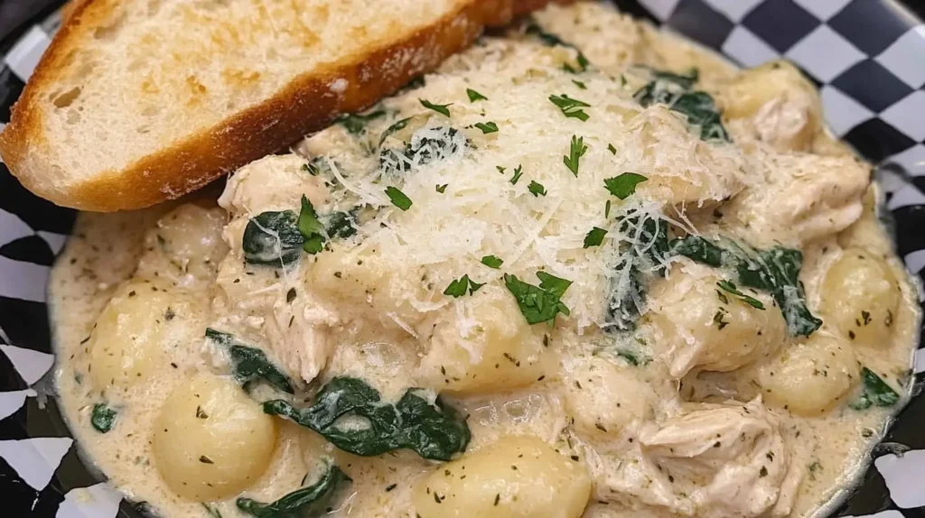 Crockpot Garlic Parmesan Chicken and Gnocchi
