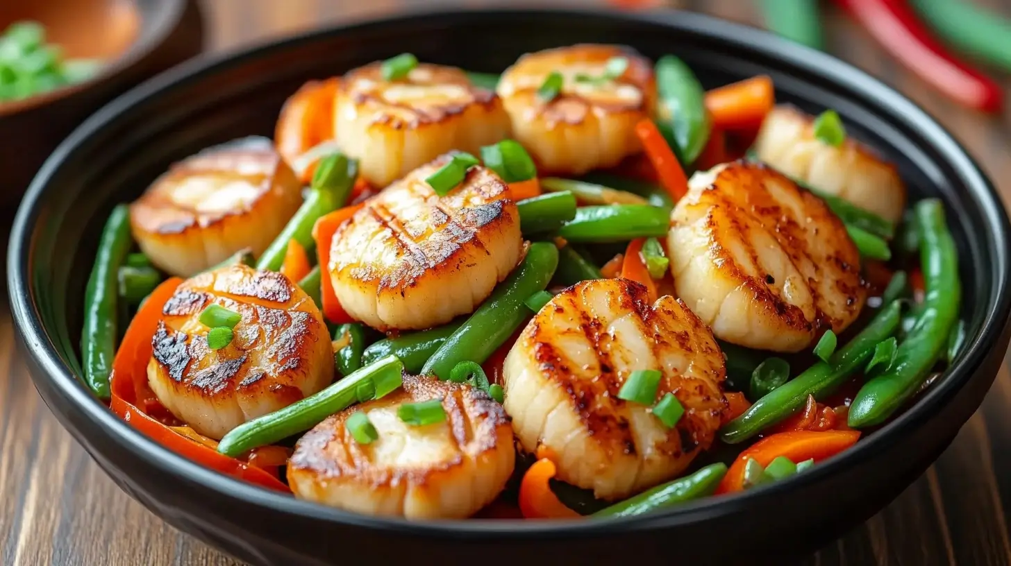 Fishcakes and Scallops Stir Fry