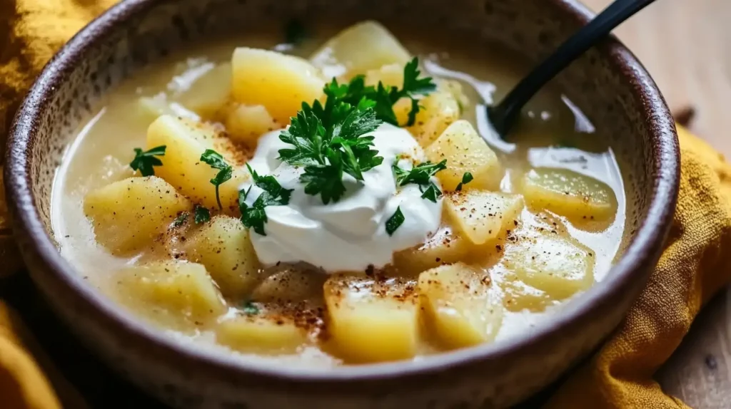 Easy 5 Ingredient Hungarian Dairy-Free Potato Soup
