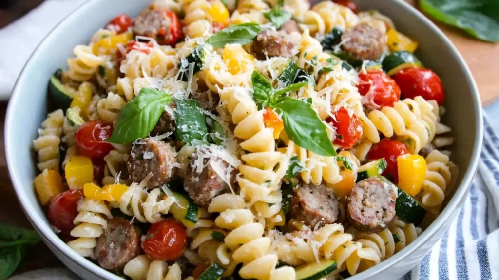 Pasta Primavera With Italian Turkey Sausage
