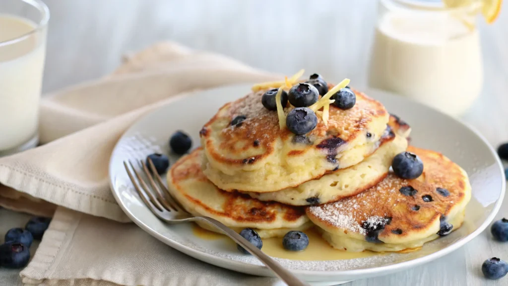 Lemon Blueberry Ricotta Pancakes