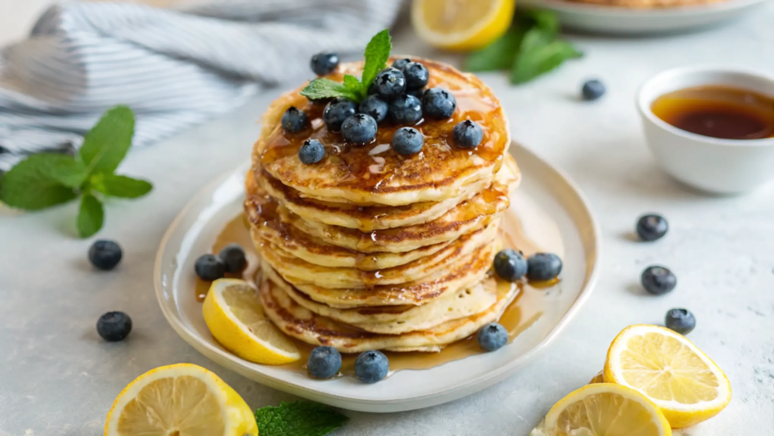 Lemon Blueberry Ricotta Pancakes